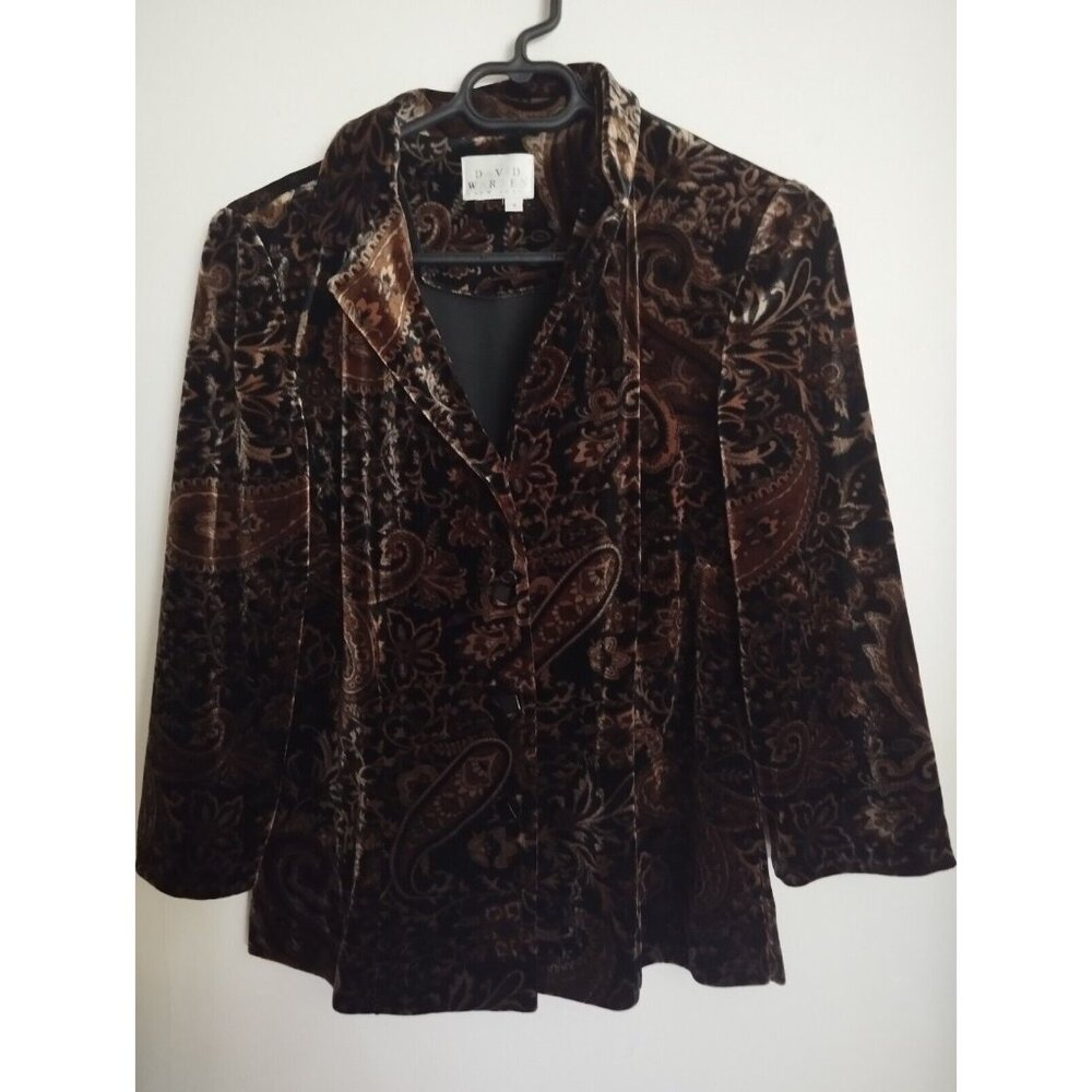 Vintage David Warren Velvet Jacket Size 8
